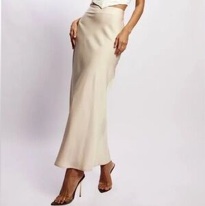 Meshki Missy Satin Maxi Skirt - Champagne